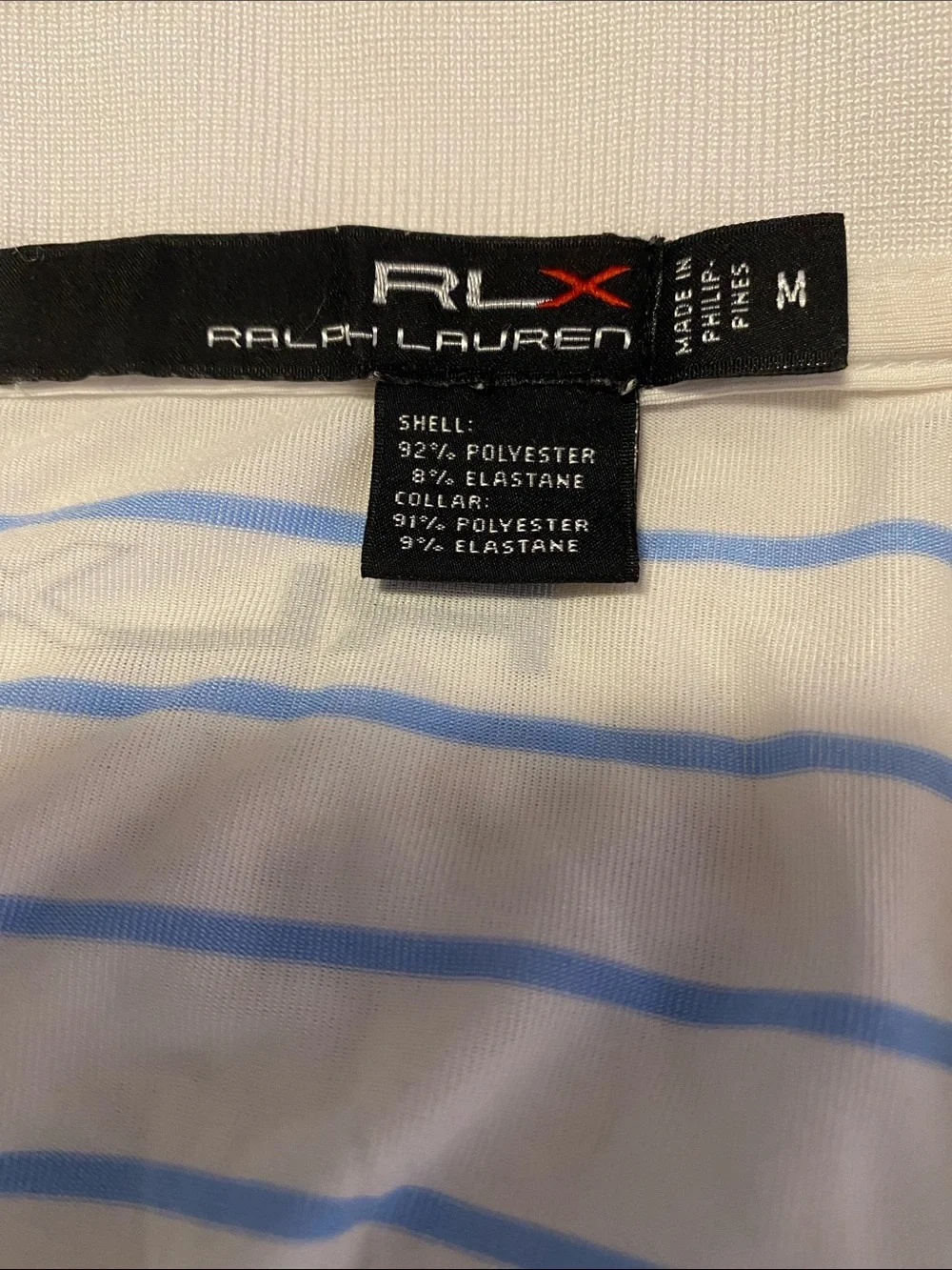 Ralph Lauren White Polo with Light Blue Stripes